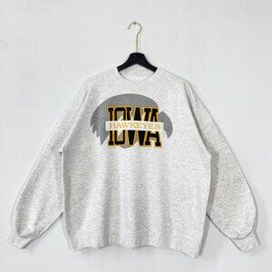 University Iowa Pullover Iowa Hawkeyes Logo Grey shirt sweatshirt '99